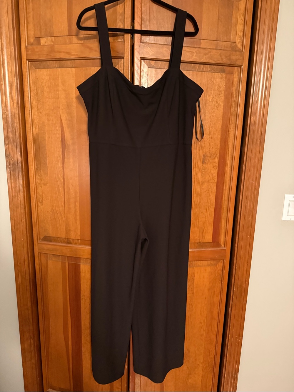 London Times Black Wide-Leg Strappy Jumpsuit *fits like a 1X*